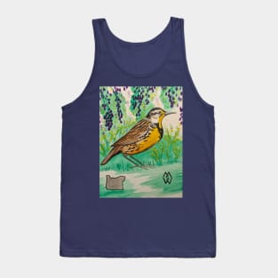 Oregon state bird and flower, the meadowlark and Oregon grape Tank Top